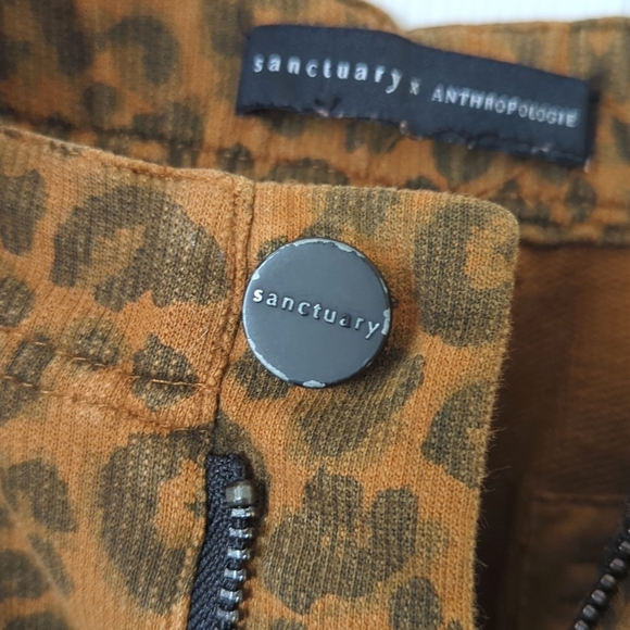 Sanctuary x Anthropologie Leopard Print Cotton Knit Slim Fit Joggers Brown XL - Picture 10 of 16